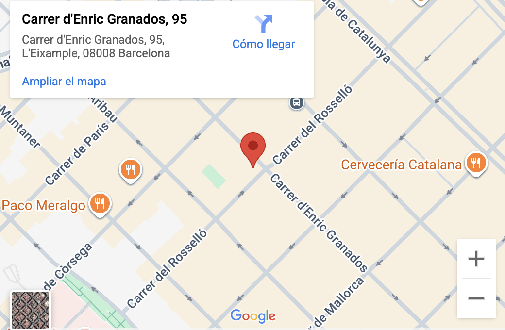 Mapa del Pop-up: Enrique Granados 95, Barcelona